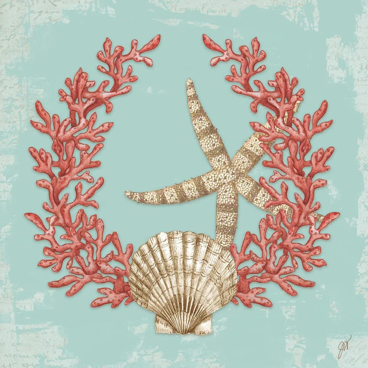 Coral Wreath I by Jackie Von Tobel wall art