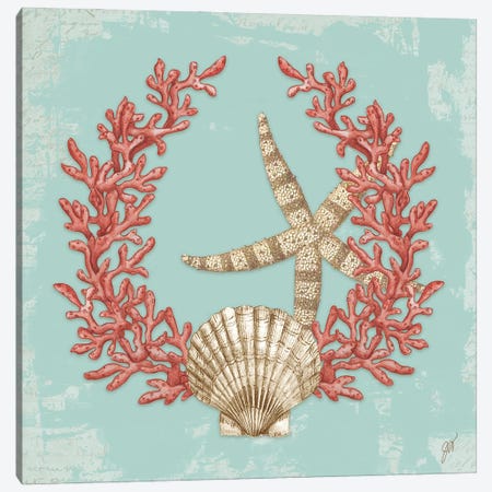 Coral Wreath I Canvas Print #JVT27} by Jackie Von Tobel Canvas Art
