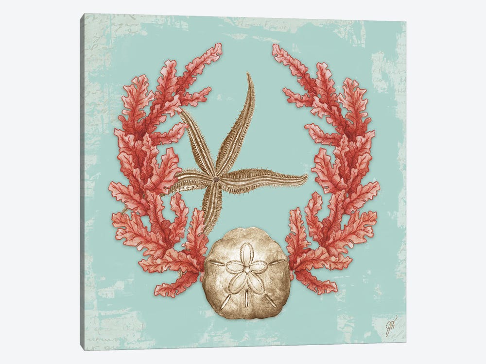 Coral Wreath II by Jackie Von Tobel 1-piece Art Print