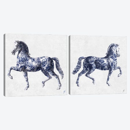 China Stallion Diptych Canvas Print Set #JVT2HSET001} by Jackie Von Tobel Canvas Print