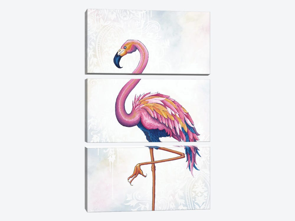 Flamingo by Jackie Von Tobel 3-piece Canvas Art