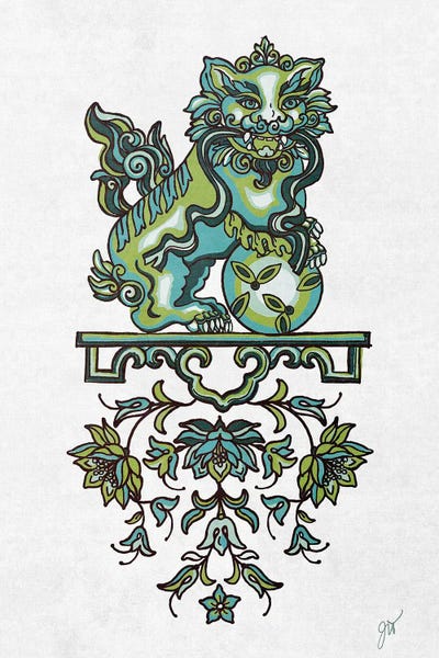 Chinese Décor: Foo Man Poodle II by Jackie Von Tobel