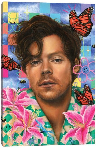 Harry Styles Canvas Art Print - Monarch Butterflies