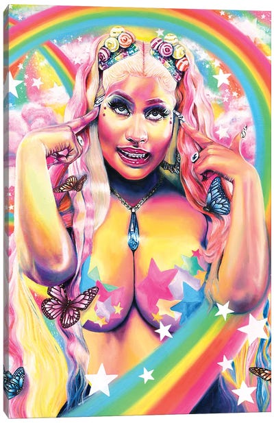 Nicki Canvas Art Print - Rainbow Art