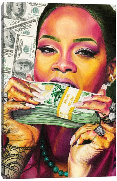 Rihanna II Canvas Art Print - Benjamin Franklin