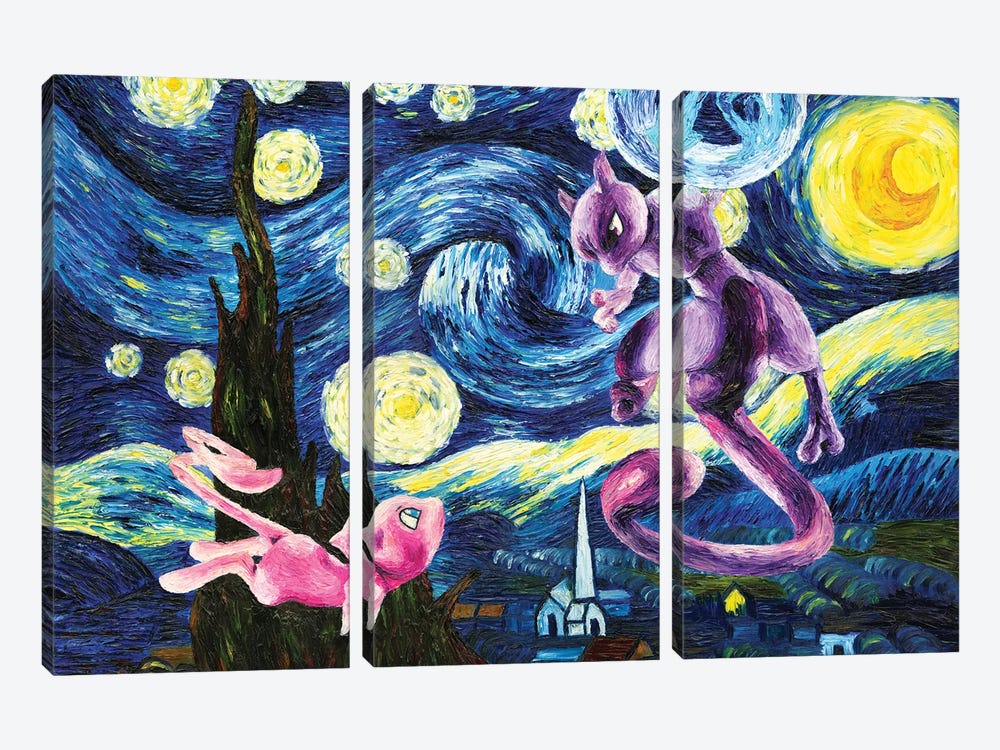 Starry Night by Jenavieve Louie 3-piece Canvas Print