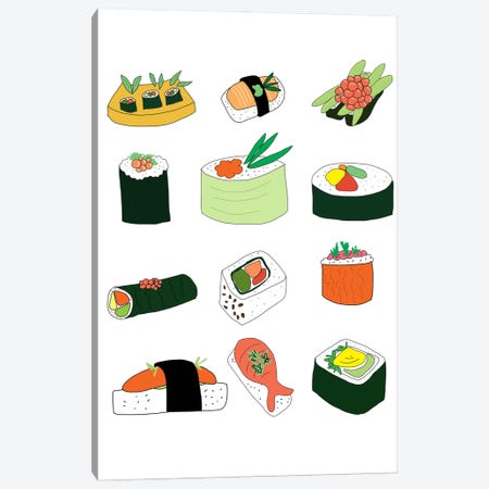 Sushi Set Canvas Print #JWE26} by Jan Weiss Canvas Art