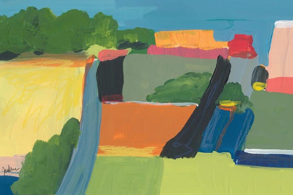 Hillsides: Small Town On a Hill I by Jan Weiss