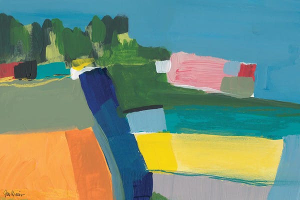 Hillsides: Small Town On a Hill II by Jan Weiss