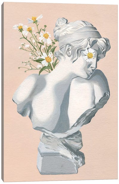 Grecian Bust Canvas Art Print - Daisy Art