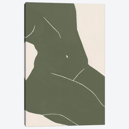 Green Abstract Nude Canvas Print #JWG14} by Jen Wang Studios Canvas Print