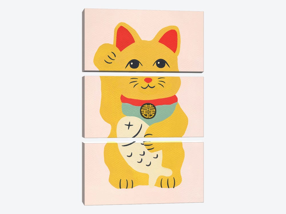 Lucky Cat by Jen Wang Studios 3-piece Canvas Artwork