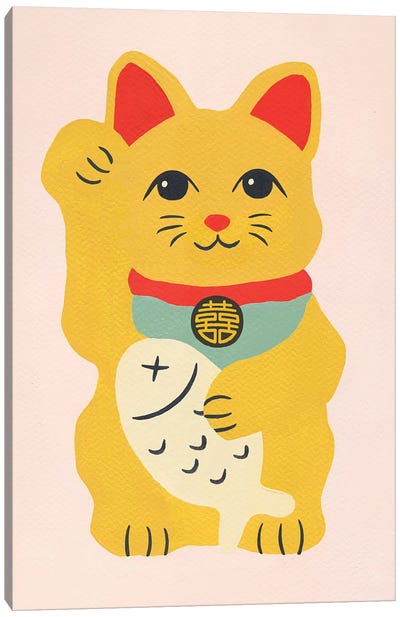 Lucky Cat Canvas Art Print - Chinese Culture