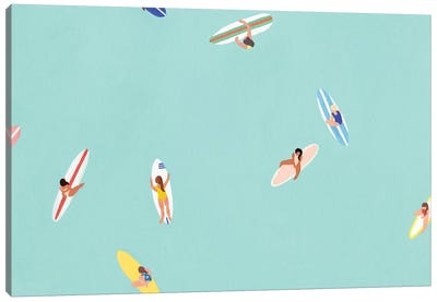 Mini Surfers Canvas Art Print - Jen Wang Studios