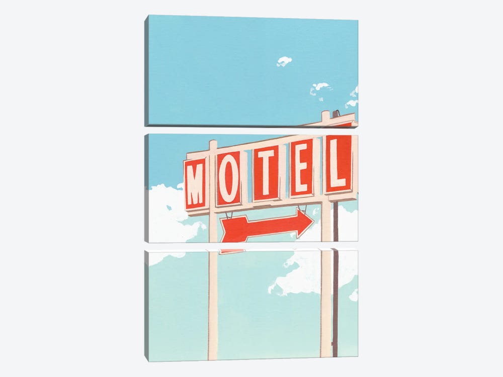 Motel Sign by Jen Wang Studios 3-piece Canvas Artwork