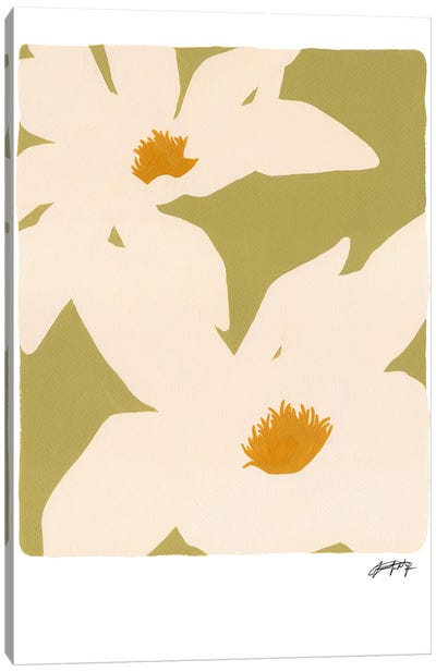 Abstract Floral II Canvas Art Print - Scandinavian Décor