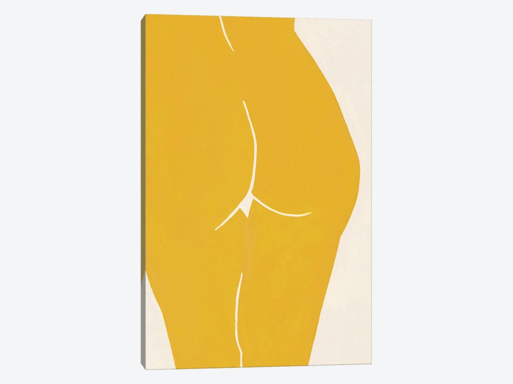 Mustard Yellow Nude Art by Jen Wang Studios 1-piece Canvas Artwork