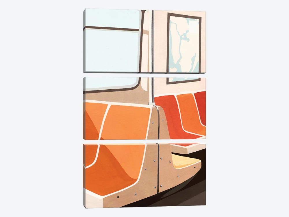 NY Subway by Jen Wang Studios 3-piece Canvas Print