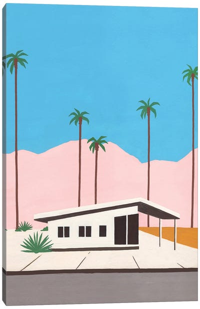 Palm Springs Canvas Art Print - Mid-Century Modern Living Room Art