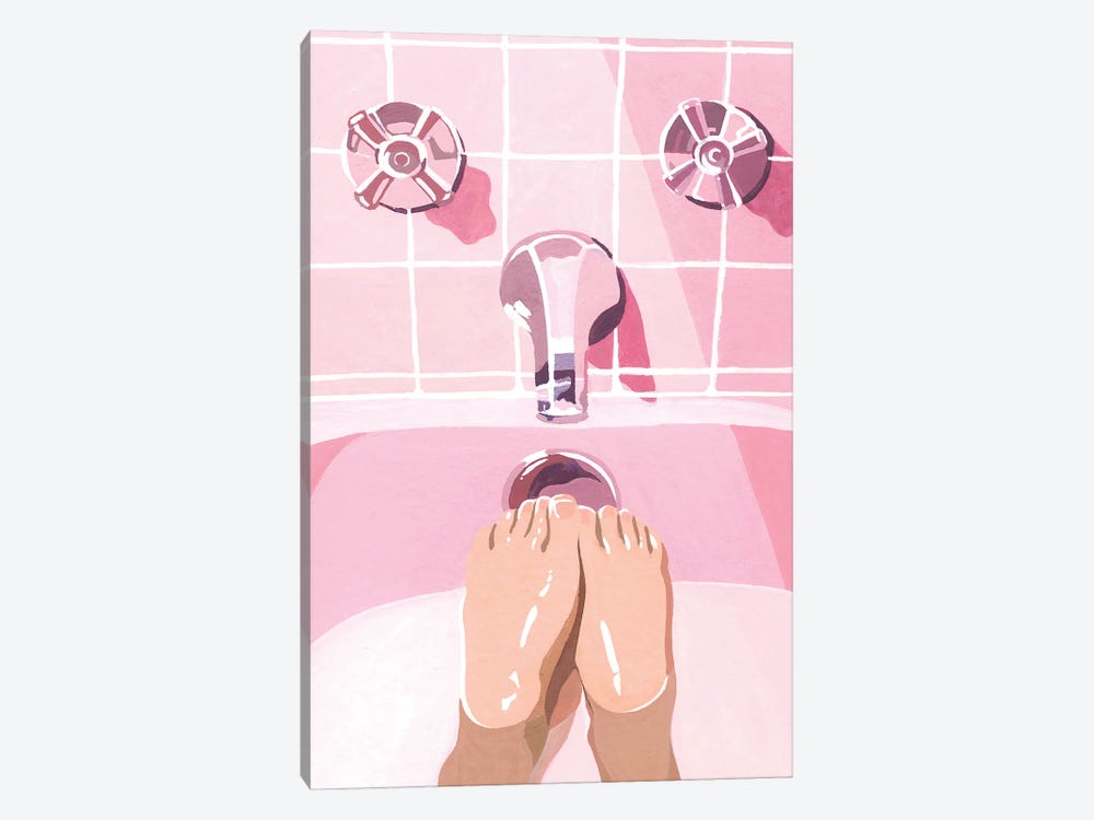 Pink Bathtub by Jen Wang Studios 1-piece Canvas Art Print