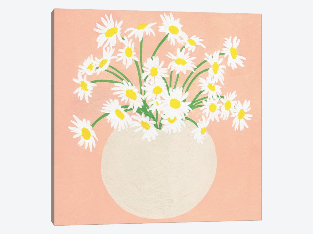 Pink Daisies by Jen Wang Studios 1-piece Canvas Art Print