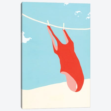 Red Swimsuit Canvas Print #JWG28} by Jen Wang Studios Canvas Print