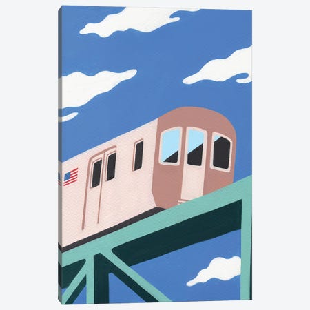 Subway Train Canvas Print #JWG30} by Jen Wang Studios Canvas Wall Art
