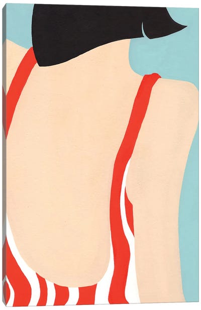 Summer Beach Babe Canvas Art Print - Women's Swimsuit & Bikini Art