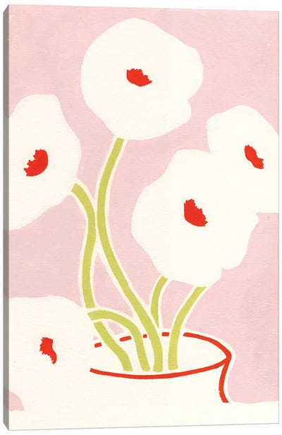 2 Flowers Canvas Art Print - Jen Wang Studios