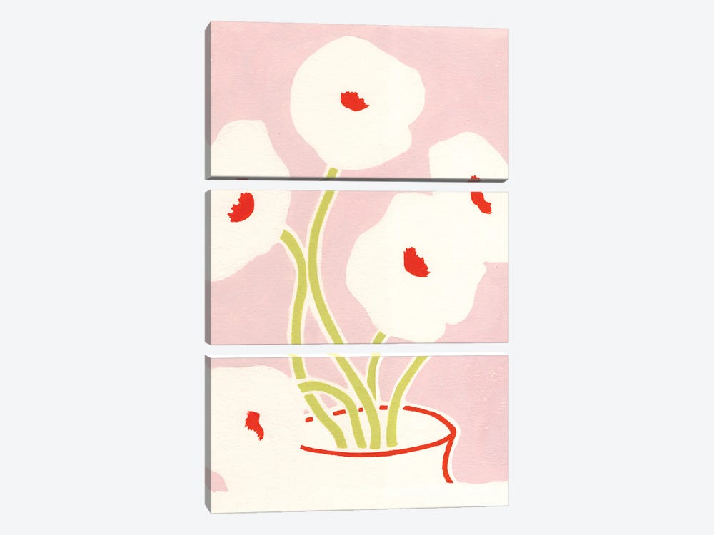2 Flowers by Jen Wang Studios 3-piece Canvas Art