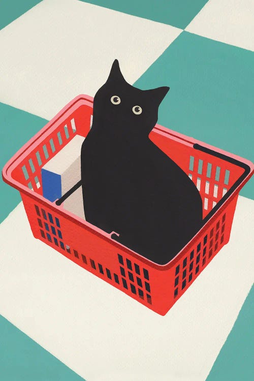 Cat In Basket