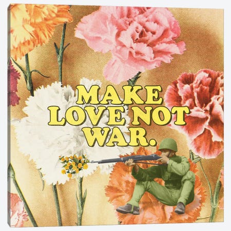 Make Love Not War Canvas Print #JWK13} by Julia Walck Canvas Art
