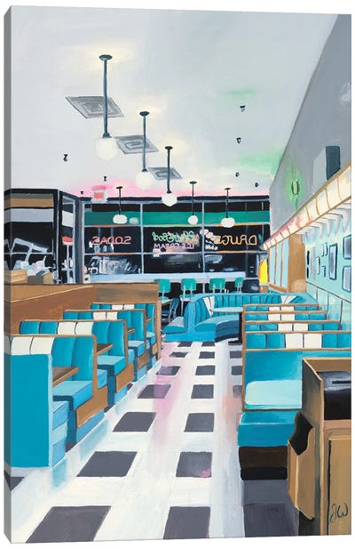Brent's Drugs Canvas Art Print - Restaurant & Diner Art