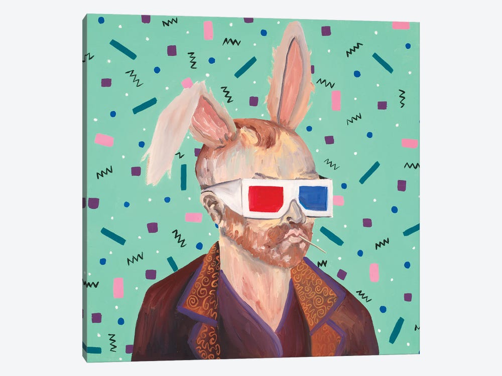 Mad Bunny by Jennifer Warren 1-piece Canvas Artwork