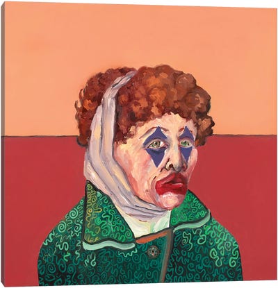 Sad Clown Canvas Art Print - Van Gogh Portraits Collection