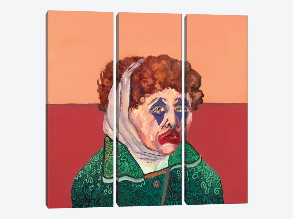 Sad Clown by Jennifer Warren 3-piece Canvas Print