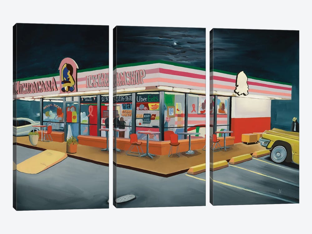 La Michoacana Ice Cream Shop by Jennifer Warren 3-piece Canvas Print