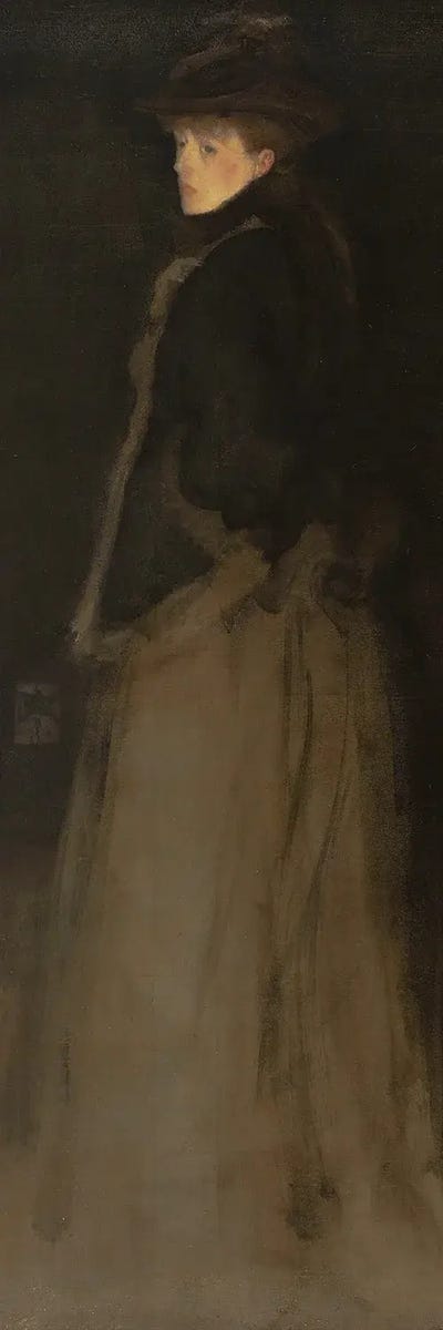 Canvas Print: Arrangement In Black And Brown The Fur Jacket by James Abbott McNeill Whistler - thumbnail
