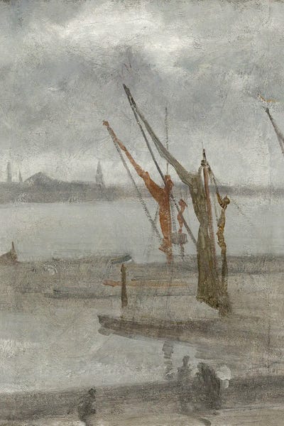 James Abbott McNeill Whistler - Steelpix Metal Wall Art: Grey And Silver Chelsea Wharf by James Abbott McNeill Whistler