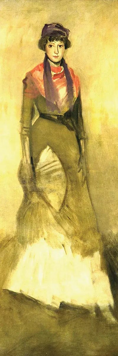 Canvas Print: Harmony In Fawn Colour And Purple Portrait Of Miss Milly Finch by James Abbott McNeill Whistler - thumbnail