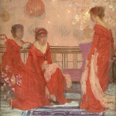 James Abbott McNeill Whistler - Steelpix Metal Wall Art: Harmony In Flesh Colour And Red by James Abbott McNeill Whistler