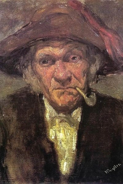 James Abbott McNeill Whistler: Head Of An Old Man Smoking by James Abbott McNeill Whistler