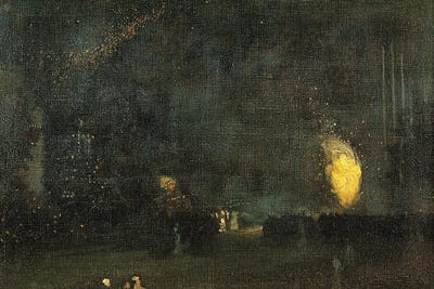 James Abbott McNeill Whistler - Steelpix Metal Wall Art: Nocturne Black And Gold – The Fire Wheel by James Abbott McNeill Whistler