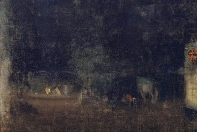 James Abbott McNeill Whistler - Steelpix Metal Wall Art: Nocturne In Black And Gold The Gardens by James Abbott McNeill Whistler