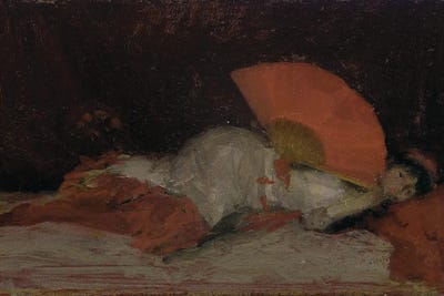 James Abbott McNeill Whistler - Steelpix Metal Wall Art: Note En Rouge L'Eventail by James Abbott McNeill Whistler