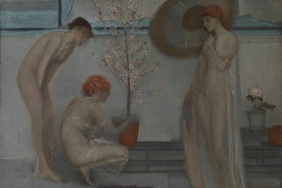James Abbott McNeill Whistler - Steelpix Metal Wall Art: Pink And Grey Three Figures by James Abbott McNeill Whistler