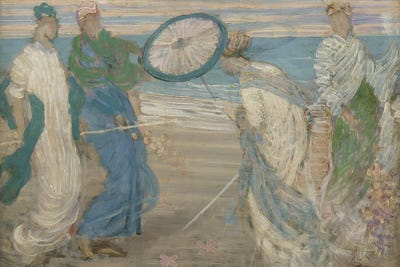 James Abbott McNeill Whistler - Steelpix Metal Wall Art: Symphony In Blue And Pink by James Abbott McNeill Whistler