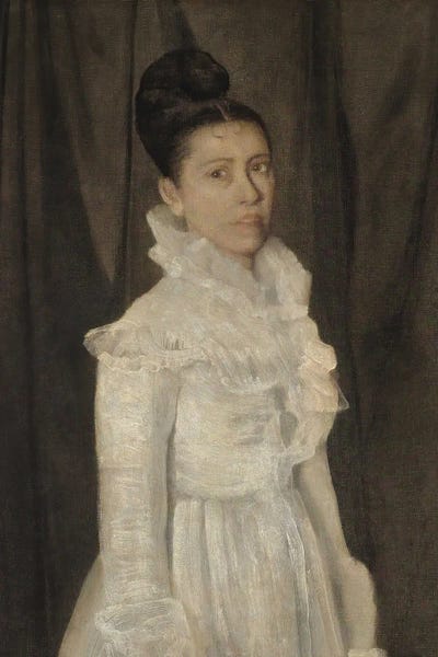 Young Woman In A White Dress