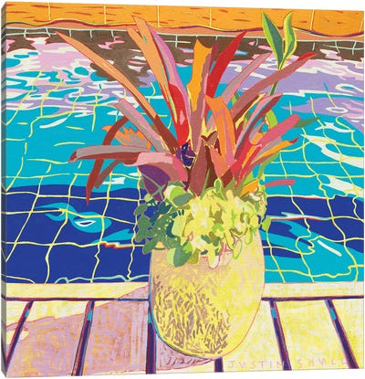 Poolside Canvas Art Print - Swimming Pool Art