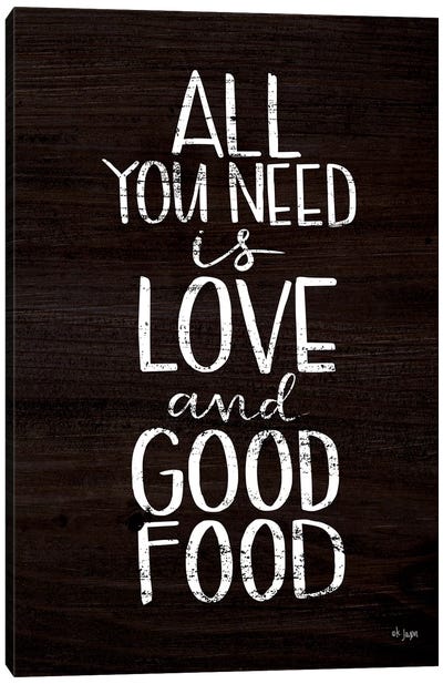 Good Food Canvas Art Print - Love Typography